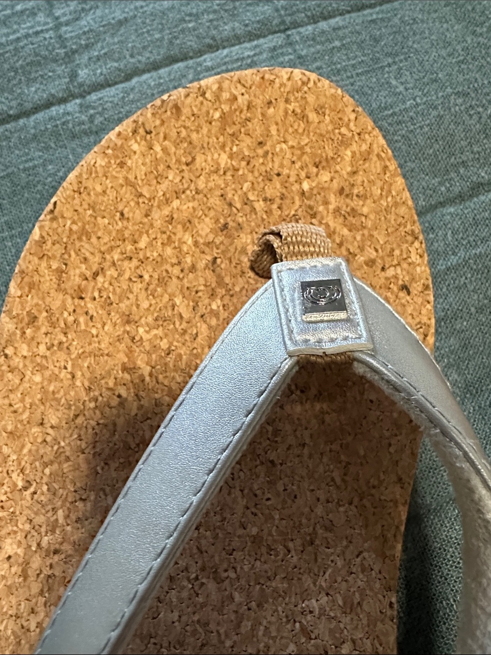 Cobian Women's Silver Cork Footbed flip flops - Picture 5 of 7